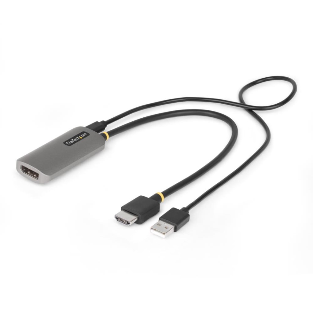 StarTech.com [148B-HDMI-DP-8K] HDMI 2.1-DisplayPort 1.4変換ケーブル/30cm/8K60Hz/アクティブ/USBバスパワー/50cm USBケーブ