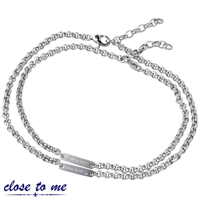 クロストゥーミー close to me ステンレス ペア アンクレット 金属アレルギー対応