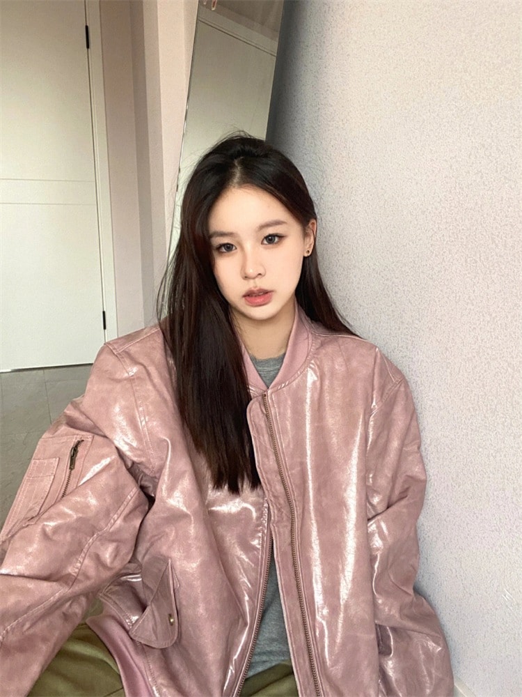 ジャケット ライダースジャケット フェイクレザーライダースジャケット2