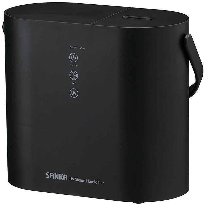 サンカ　パーソナルUVスチーム式加湿器 [スチーム式] 木造3畳/鉄筋6畳 ブラック　SSH-2100UVBK