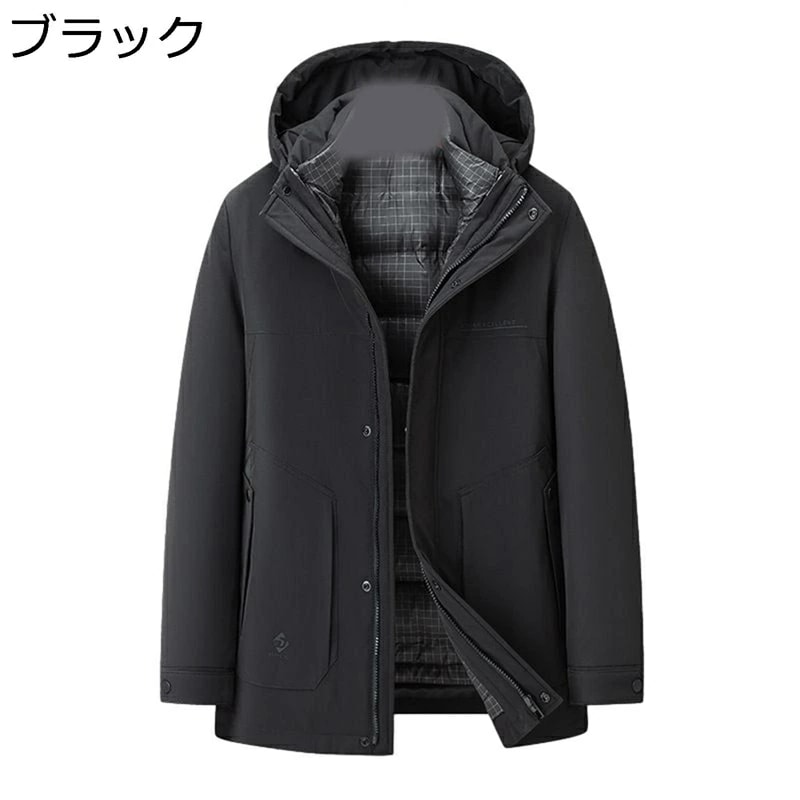 ダウンコート メンズ 無地 ダウンライナー取り外し可 ダウンジャケット 大きいサイズ 保温性 秋冬 カジュアル 冬服 厚め 着膨れせず 防寒対策 ビジネス向け 機能性 吸湿発熱 通勤 OL アウトドア