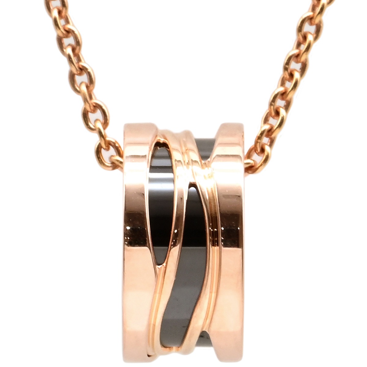 ブルガリ BVLGARI ネックレス ビーゼロワン レジェンド ネックレス K18PG セラミック ピンクゴールドXブラック B-zero1 ペンダント 18K 750PG 黒 356118 【箱】【