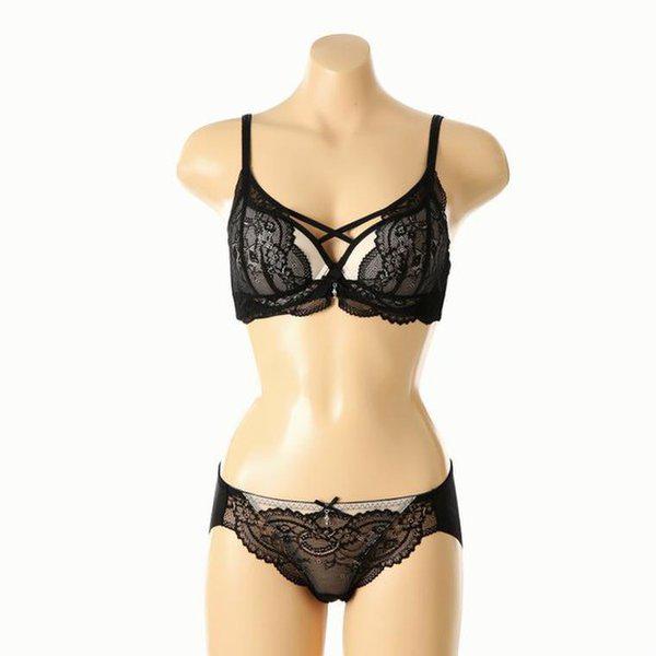 （正常）Eカッププレミアム　ザ・グレイス ブラ+ヘムパンティセット_C SBRD557E_SPTD557H_BK_C