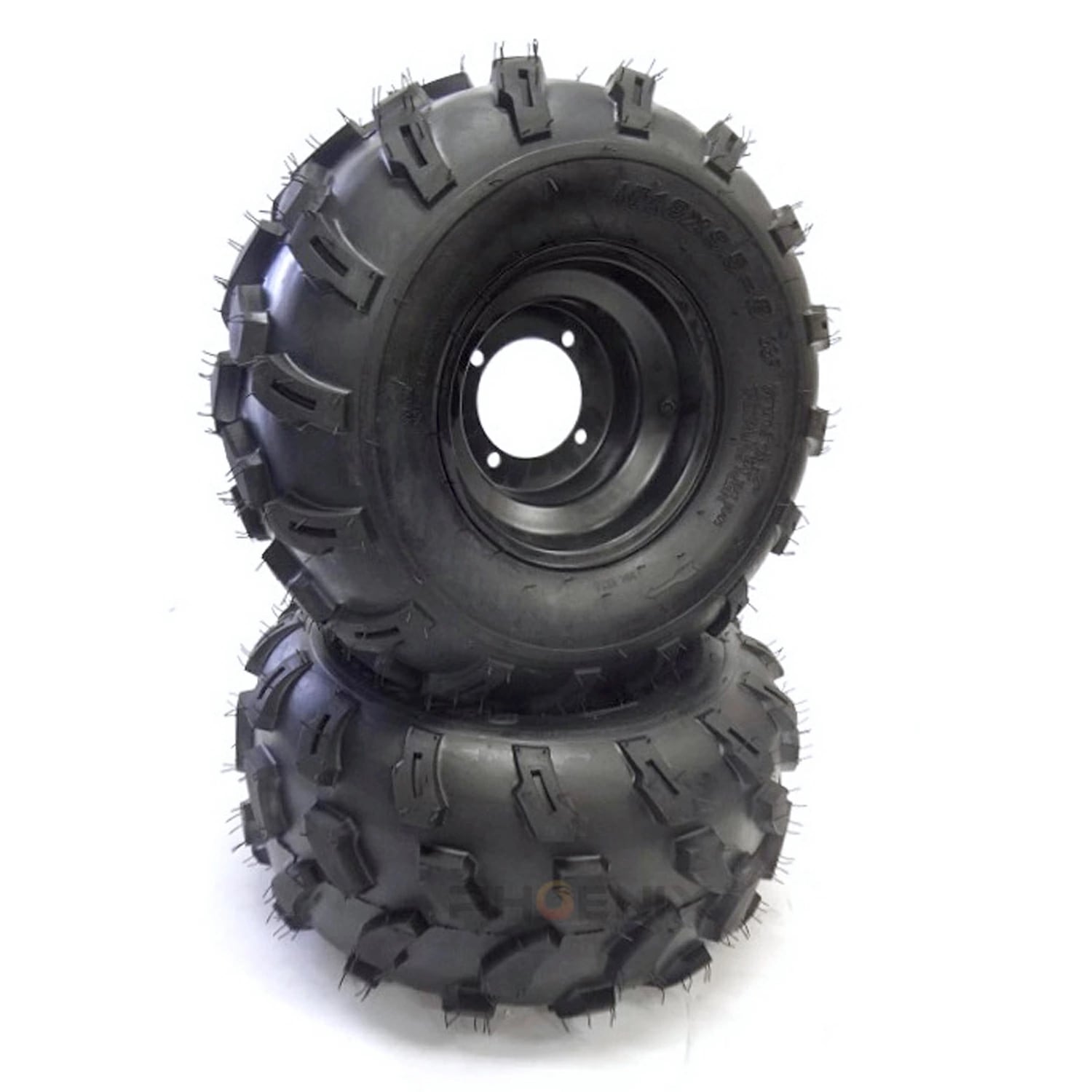 タイヤ ホイール 8インチ 4穴 左右 ２本セット 18x9.5-8 ATV 四輪バギー など チューブレス バイク 汎用