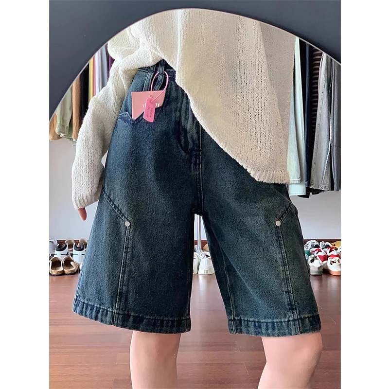 [新作限定]パンツ ショートパンツ デニムパンツ レディース 夏 ストレート ワイド 5分丈パンツ