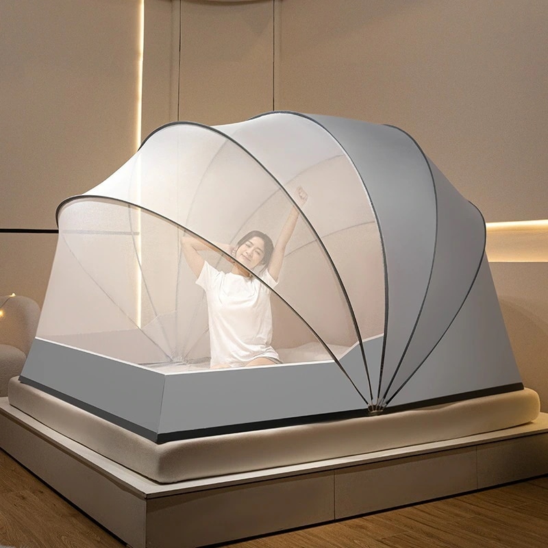 折り畳み蚊帳家庭用寝室2025新型無設置ワイヤーゲル学生寮遮光帳