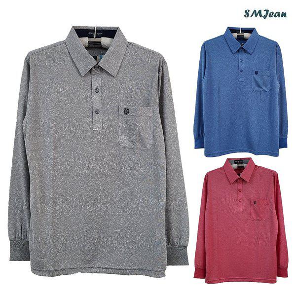 SMJ1257 ジャンピエル 長袖カラーTシャツ 中年 長袖Tシャツ 春 秋