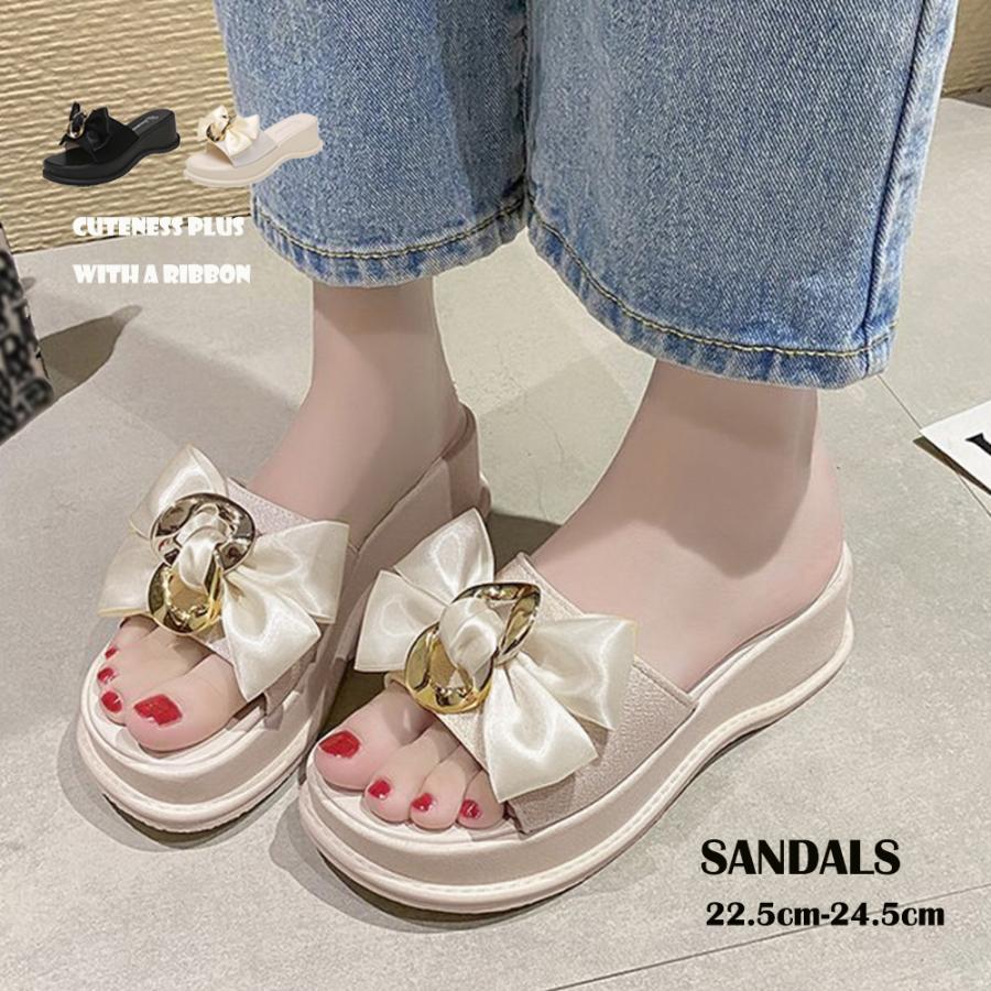 人気の新作先行発売蝶結び 夏靴 厚底サンダル レディース【短納期】