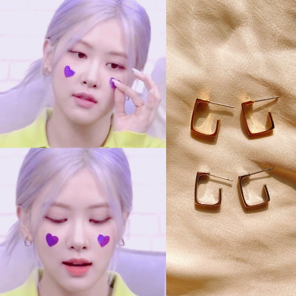 【just LoveR.】Lorene Earrings▲BLACKPINK愛用 Qoo10] justLoveR. BLACKPINK ROSE 着用 Lo