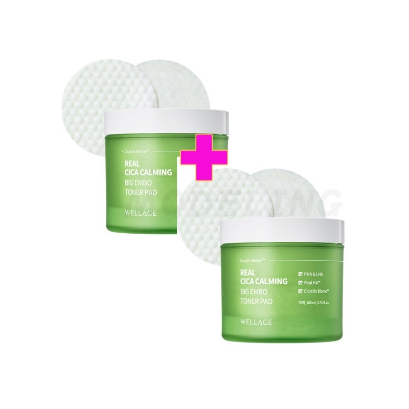 [1+1]リアル シカ カーミング ビッグ エンボス トナーパッド/毛穴完璧ケア