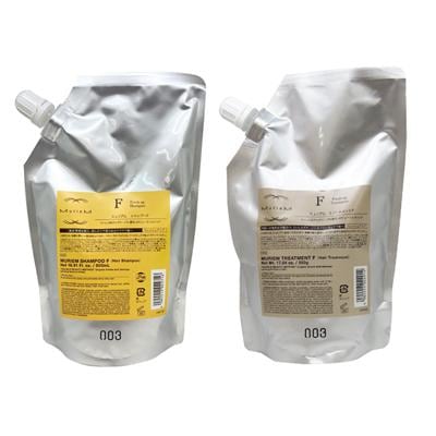 [セット販売] ナンバースリー ミュリアム ゴールド シャンプー F 500ml + ゴールド トリートメント F 500g レフィル 詰め替え サロン専売品 美容室専売 ヘアケア