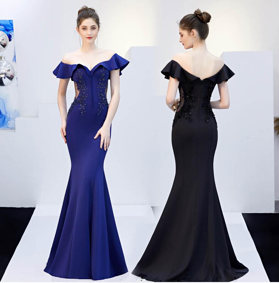 6色 マーメイドドレス パーティードレス オフショルダー タイト ロングドレス ウェディングドレス イブニングドレス 花嫁 結婚式 二次会 披露宴 お呼ばれドレス