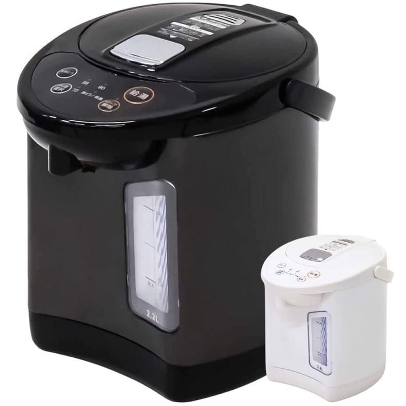 iimono117 電気ポット 2.2L 3.2L 片手給湯可 3段階保温 小型 ポット ロックスイッチ マグネットプラグ フッ素コート加工 再沸騰 省エネ シンプル 湯沸かし 湯沸し器 保温