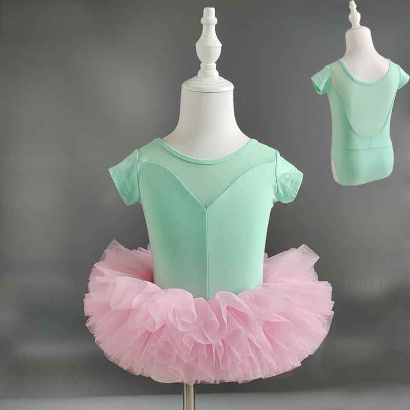 子供ダンス服女の子練習着夏半袖バレエダンススカート女の子中国舞踊身体検査