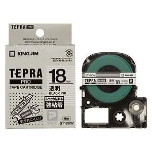 （まとめ買い）PROテープ強粘着タイプ透明/黒字 ST18KW 00017719 [x3]