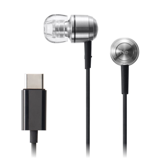 ラディウス HP-Q50CS USB Type-C接続 マイク＆コントローラー搭載　ハイレゾ対応ダイナミック密閉型カナルイヤホン(シルバー) HPQ50CS