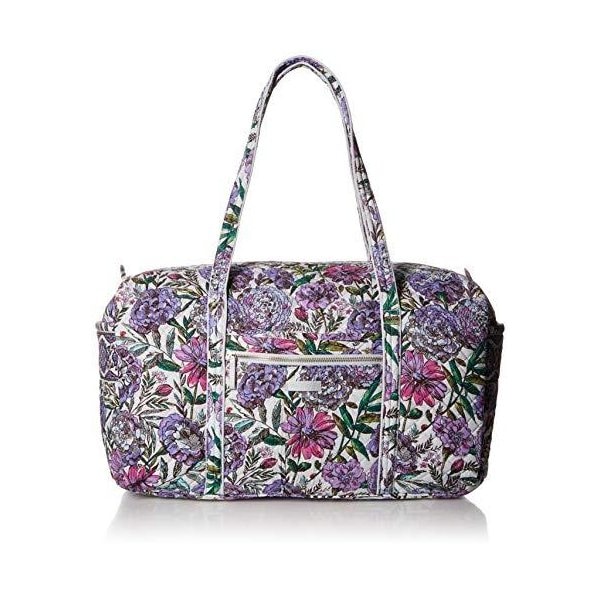 Vera Bradley Women s Signature Cotton Large Travel Duffel Travel Bag， Lavender Meadow， One Size 並行輸入