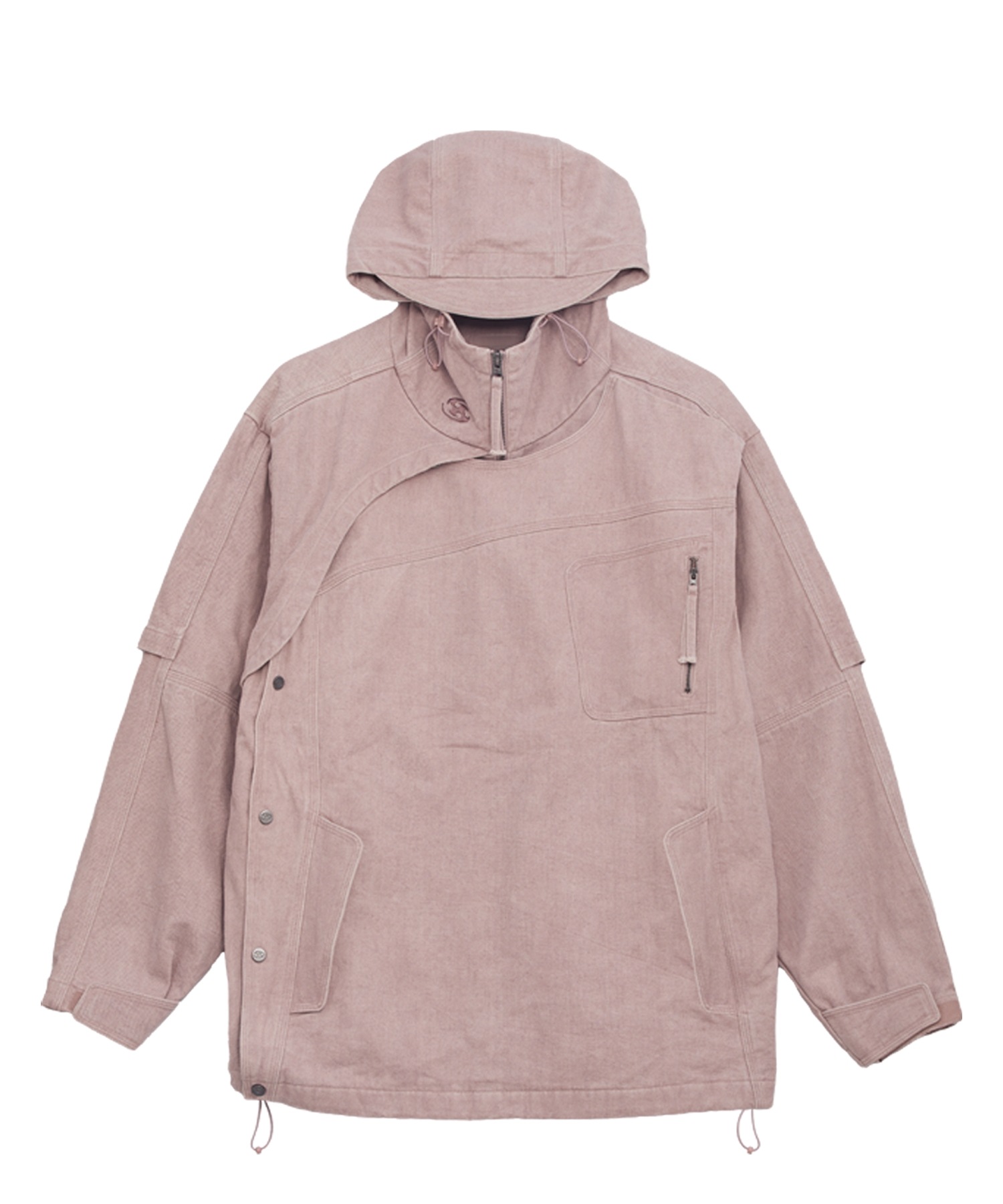 【SANSANGEAR】 COTTON WASHED HOODIE JACKET : ASH PINK