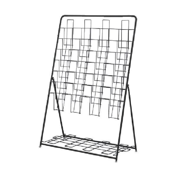 RFPFSQUBK パンフレットスタンド7段 4列 ブラック メーカー直送