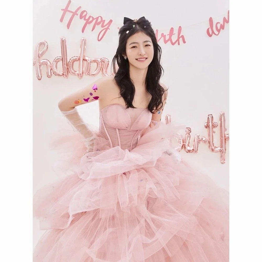 【2枚購入で 3oo円OFF！】プリンセス ピンク 花嫁 結婚式 婚約 乾杯服 誕生日 宴会 パフォーマンス ウェディングドレス モーニンブ 成人式