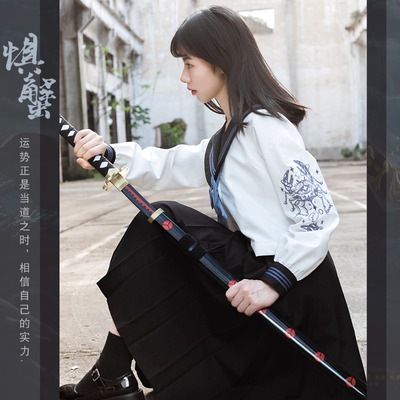 山川社恐蟹オリジナルJK制服長袖不良ロングスカート服大刺繍スーツ女