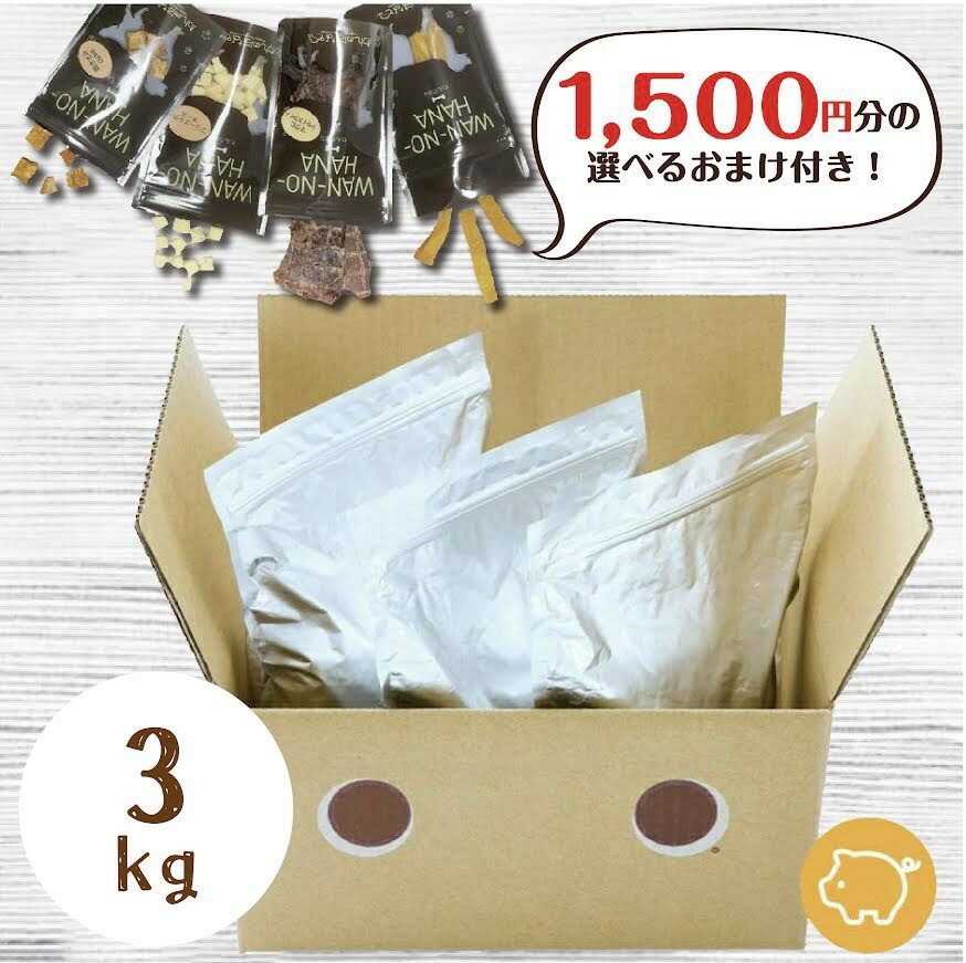 【1500円分のおまけ付！】ドットわん 豚ごはん 3kg　プレミアムフード