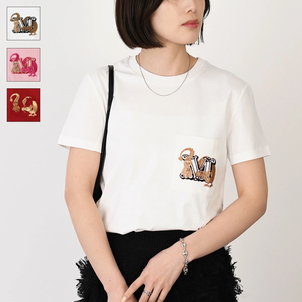 Tシャツ トップス エルモ ELMO コットン テディTシャツ レディース ホワイト ピンク レッド カジュアル 白T 人気 おすすめ ロゴ 春夏