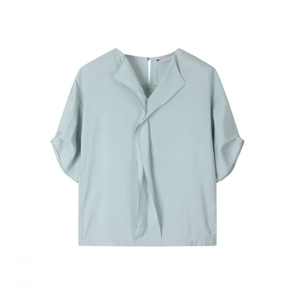 [シャトラン] ミントグリーン Vネック 5パートブラウスHCBMBL801