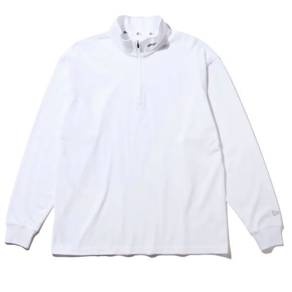 ニューエラ NEW ERA 長袖 オーバーサイズド ハーフジップ パフォーマンス Tシャツ ホワイト Performance Apparel 14312834