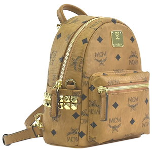 MCM 介せ ブラウン リュック バッグ チャーム付き