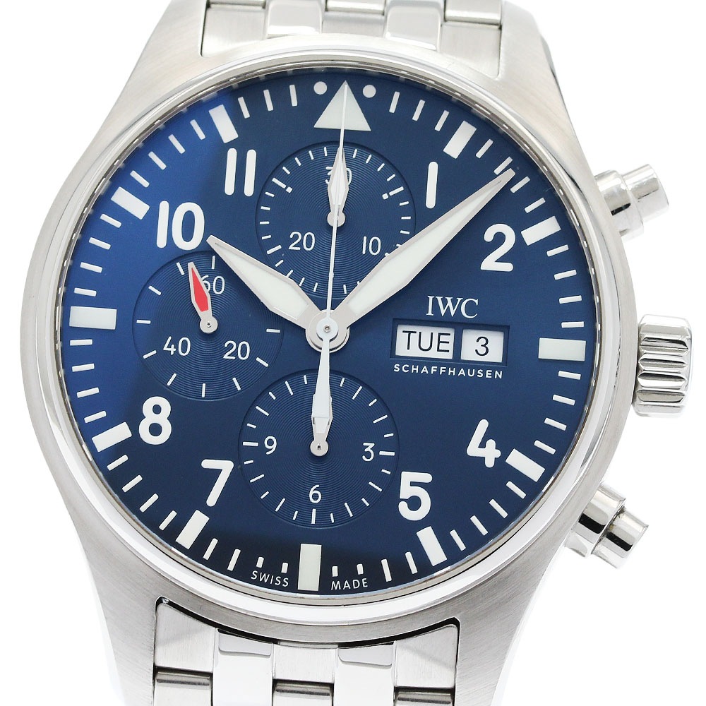 IWC IWC SCHAFFHAUSEN IW377717 パイロットウォッチ プティ プランス クロノグラフ 自動巻き メンズ 美品 保証書付き_957901【中古】