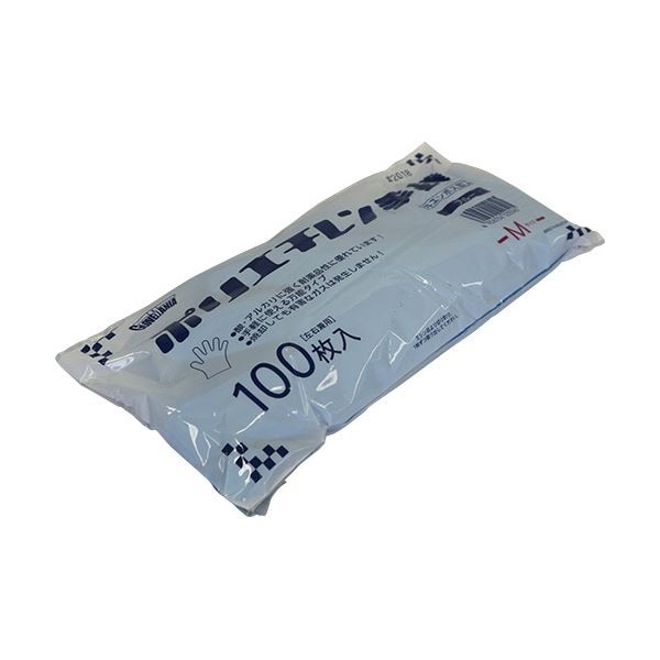 （まとめ）川西工業 ポリエチレン手袋 外エンボス エコノミー ブルー M （100枚）[x20]