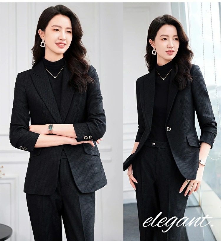 【SNS大人気】秋冬　レディース　ビジネス　コート　パンツ　通勤　オフィス　トップス　制服　事務服　洗える　細身　就活　面接　大きいサイズ　2点セット　　長袖