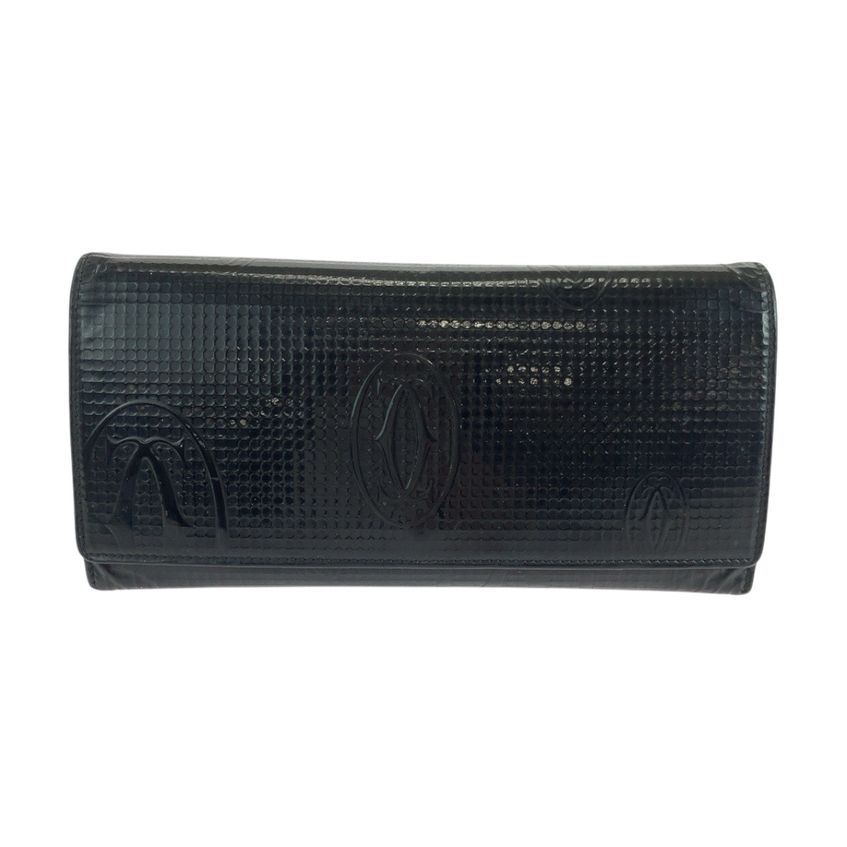 ハッピーバースデー ブラック 黒 シルバー金具 パテントレザー 長財布 ロングウォレット レディース 504314