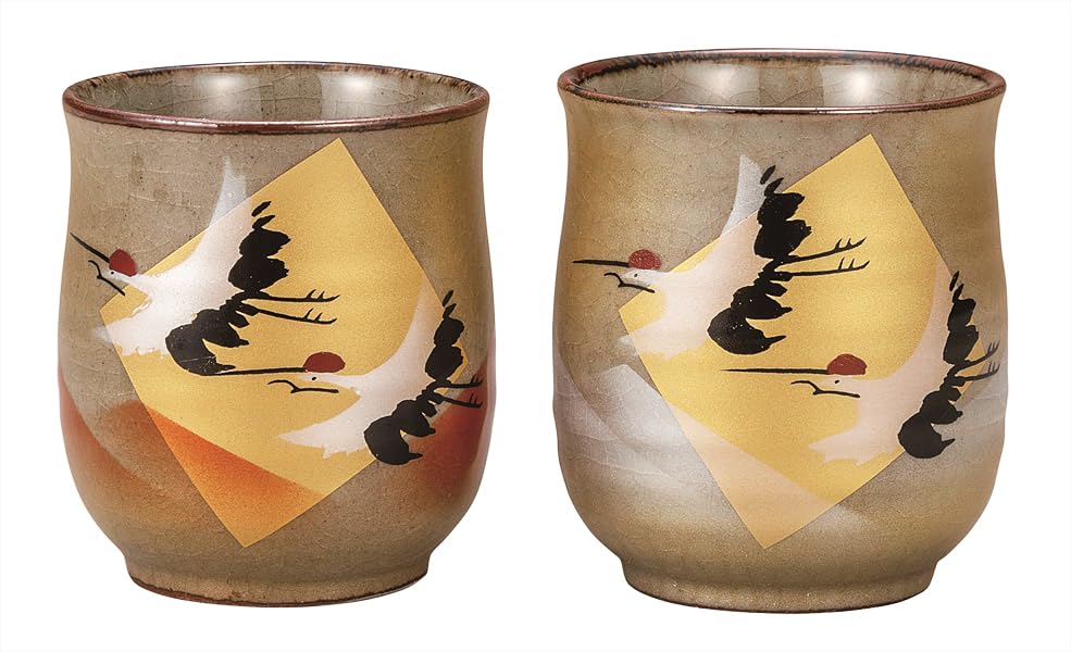 九谷焼いわたや 組湯呑金箔鶴 K9-769 6,923円