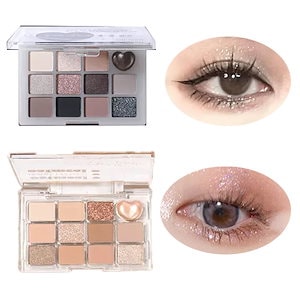 大人気12色アイシャドウパレットクリアボックス ポータブル 高発色 長持ち中国コスメ