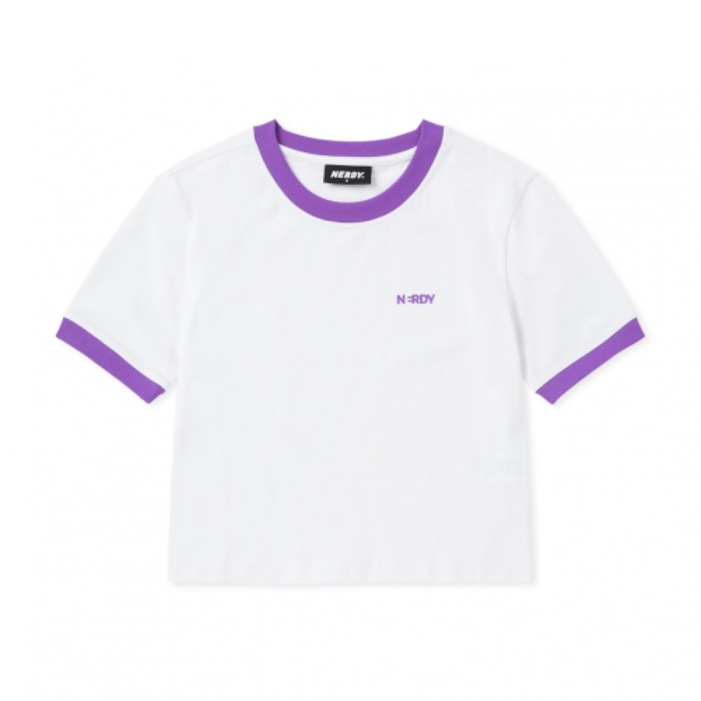 NERDY 女性用ブランクロゴリンガークロップショートスリーブ Tシャツパープル
