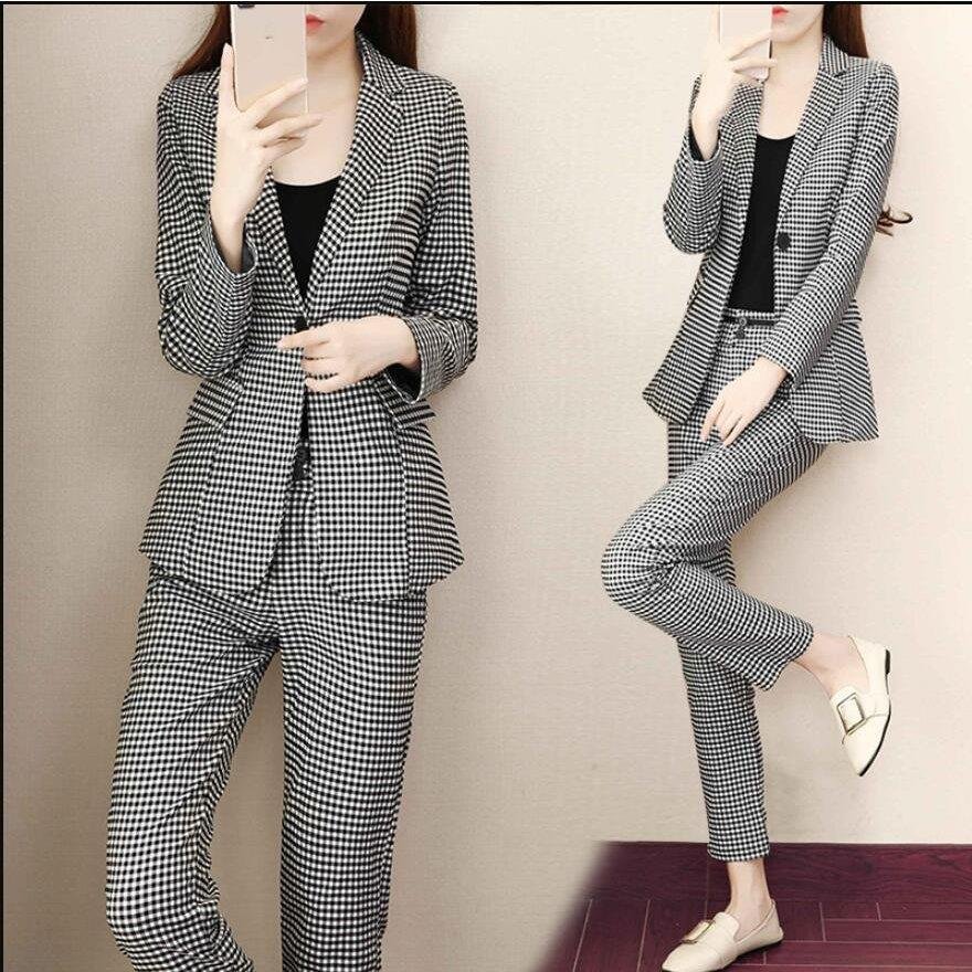 チェック柄 パンツスーツ セットアップスーツ レディース2点セット 入園式 入学式 卒園式 卒業式 就職活動 ビジネススーツ セレモニースーツ OL オフィス