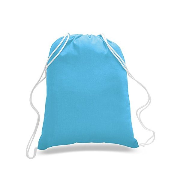 (36 Pack) Set of 36 Durable Cotton Drawstring Tote Bags (Turquoise) 並行輸入品 23,325円