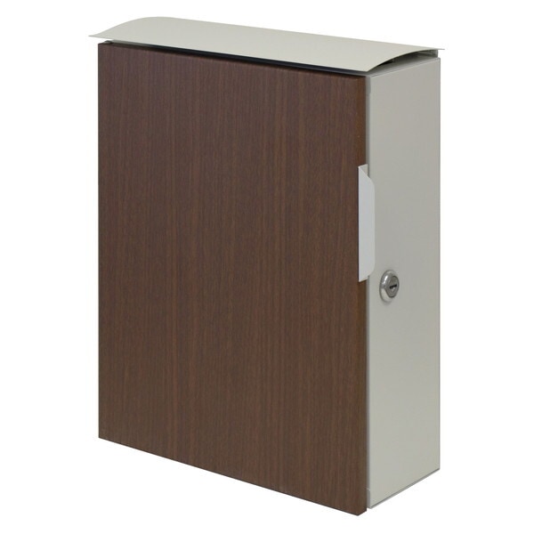 MOJYU WM-074 壁掛けポスト Piera(ピエラ) グレージュ/ブラウン木目 メーカー直送