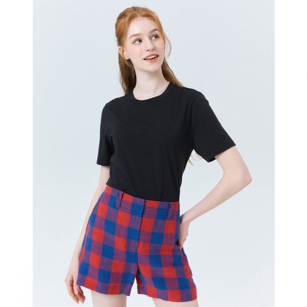 [24SS] [ベスト] ブラックコットンシルクショートスリーブ T シャツ HSTS4BC36BK