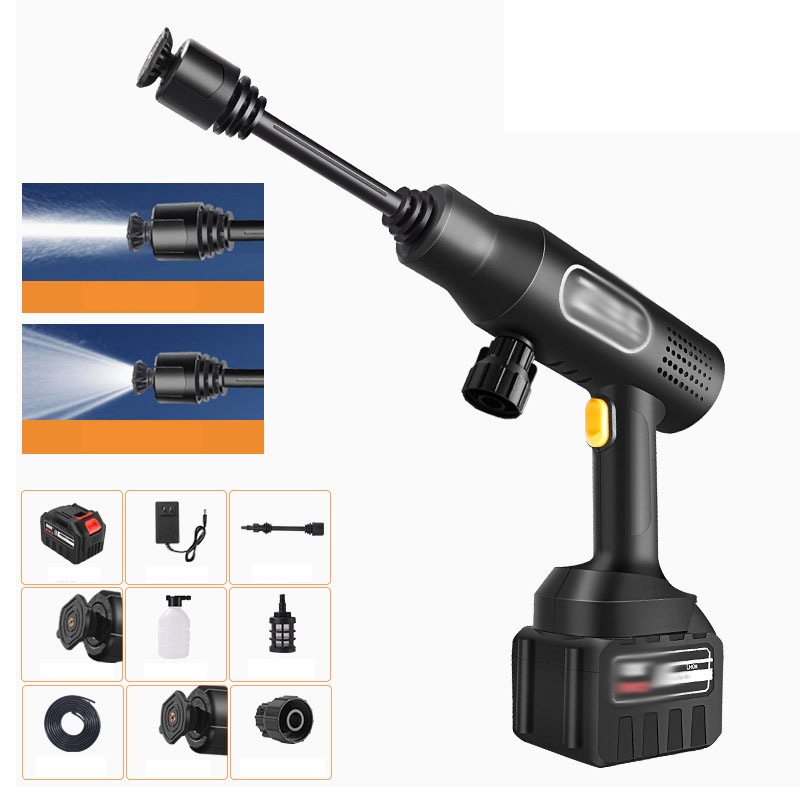 高圧洗浄機 充電式 家庭用 コードレス 洗車 ハンディ クリーナー コンパクト 大容量バッテリー 10点セット 収納ケース付き 小型 業務用 洗車 強