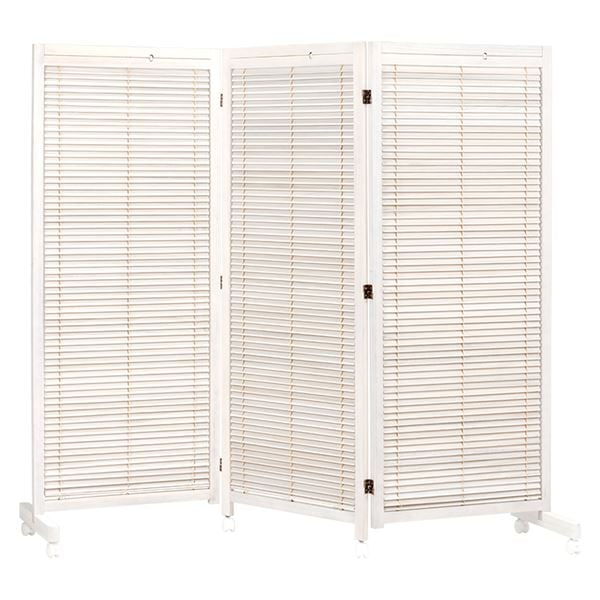 ルーバーパーテーション3連 ホワイトウォッシュ 組立品