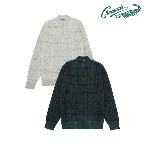 リファインジャカードハーフジップニット CDAAAKR4331