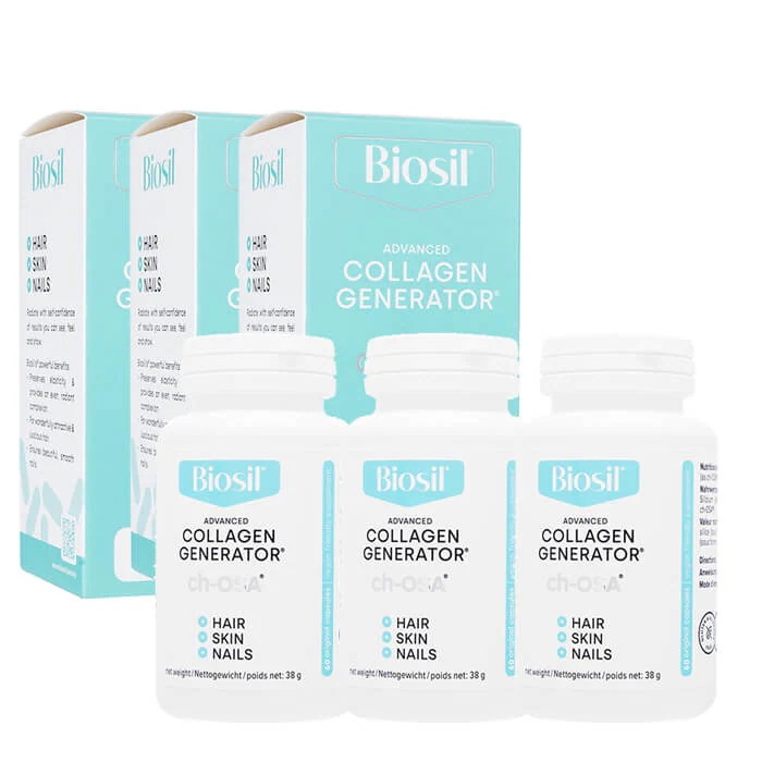 バイオシル コラーゲンジェネレーター 60錠 3本 Biosil Collagen Generator Bio Minerals 海外直送 日時指定不可 国際郵便発送