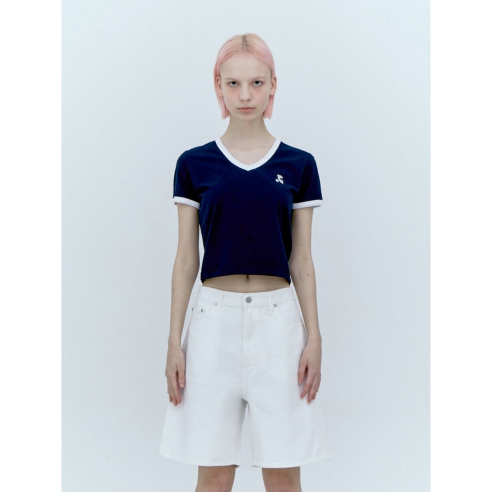 レスト&レクリエーション Vネックリンガー Tシャツネイビー