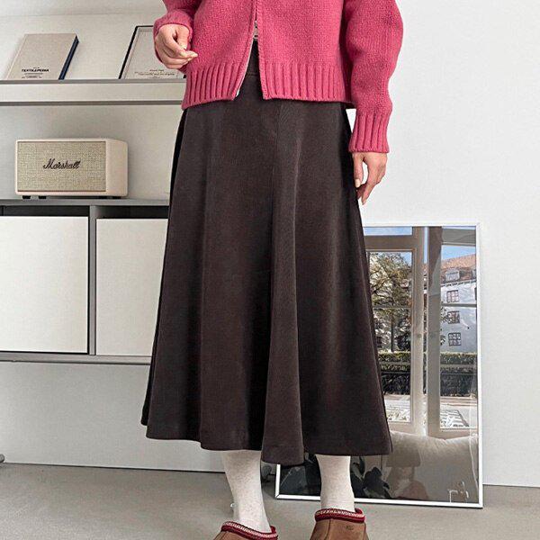 (SK)金田(Golden)絹糸サンシェードスカート冬女性コーデュロイ