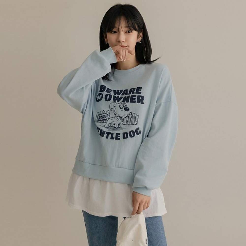 [ELYSIA] コインレイヤードストリングスウェットシャツ Tシャツ