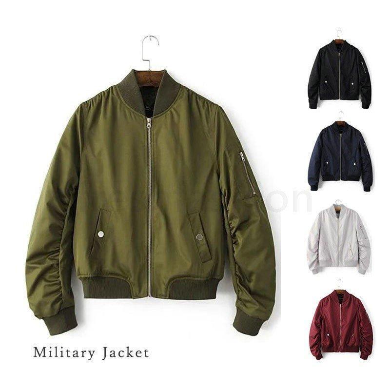 ジャケット MA-1 ジャンパー レディース ブルゾン アウター ミリタリー フライトジャケット 春 スタジャン リブ付きブルゾン 6,486円