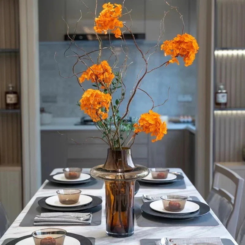 【20点セット】【送料無料】花器リビングテーブルフラワーアレンジメントドライフラワーシミュレーションフラワーイエロー